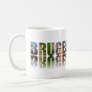 Bruges text photo composition coffee mug
