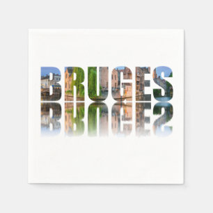 Bruges text photo composition napkin