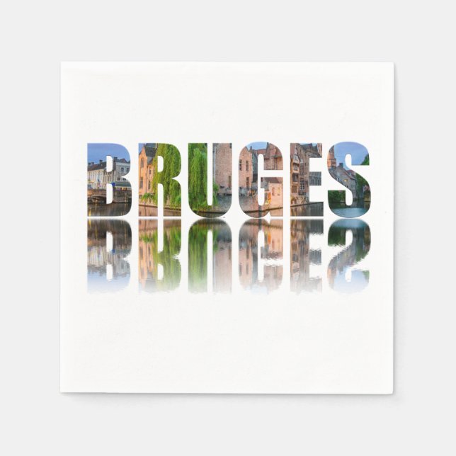 Bruges text photo composition napkin (Front)