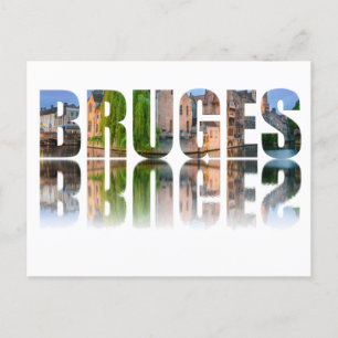 Bruges text photo composition postcard
