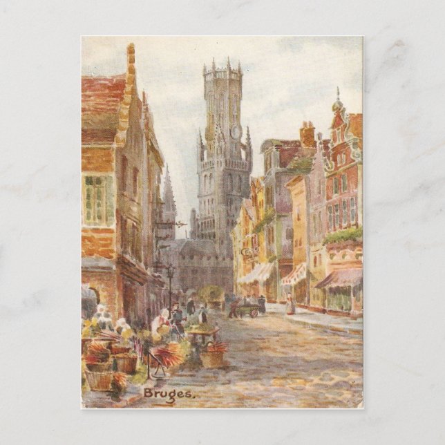 Bruges, the Carrillion Tower Postcard (Front)