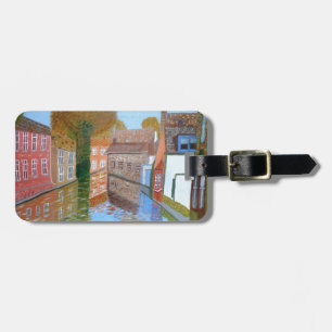 Brugge canal luggage tag