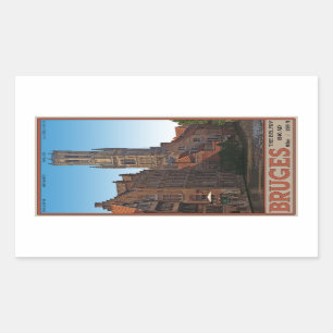 Brugge - The Belfry Rectangular Sticker