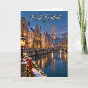 Brugge Winter aan de Reien Vrolijk Kerstfeest Holiday Card