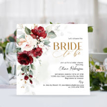 Brugundy and Blush Pink Floral Bride to be