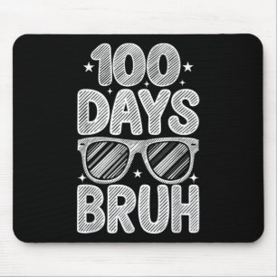 Bruh 100th Days Of School Student Sungles Boys Kid Mouse Mat