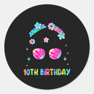 Bruh 10th birthday 10 year old 10th birthday girl classic round sticker