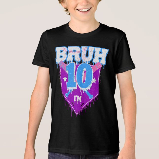 Bruh 1st Birthday Baseball Drip Tee (Front)