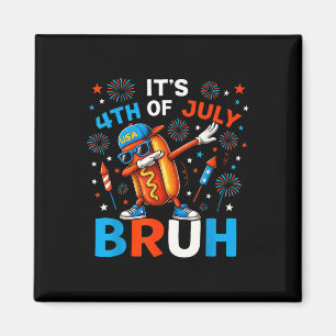 Bruh 4th Of July Boys Kids Hotdog Funny Fourth Of Magnet