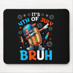 Bruh 4th Of July Boys Kids Hotdog Funny Fourth Of Mouse Mat