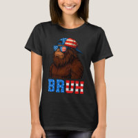 Bruh 4th Of July Teens Boys Kids Patriotic Bigfoot