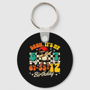 Bruh 67-5512 12th Birthday Cool Boy Dabbing Party Key Ring
