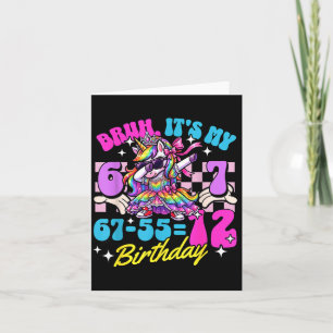Bruh 67-5512 12th Birthday Princes Unicorn Girl Card