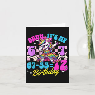 Bruh 67-5512 12th Birthday Unicorn Dabbing Girl Card