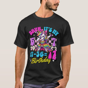 Bruh 67-56=11 11th birthday girl dabbing unicorn T-Shirt