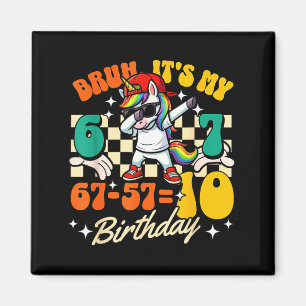 Bruh 67-5710 10th Birthday Dabbing Unicorn Cool Magnet