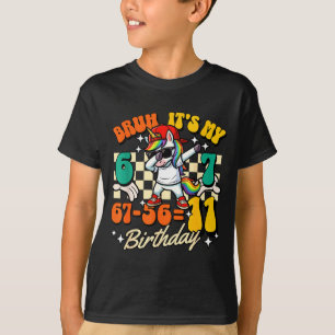 Bruh 67-5711 11th Birthday Dabbing Unicorn Cool T-Shirt