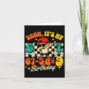 Bruh 67-589 9th Birthday Cool Boy Dabbing Party Card