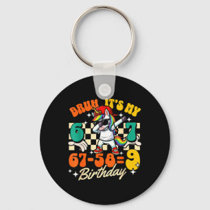 Bruh 67-589 9th Birthday Dabbing Unicorn Cool Kids Key Ring