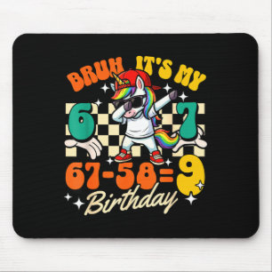Bruh 67-589 9th Birthday Dabbing Unicorn Cool Kids Mouse Mat