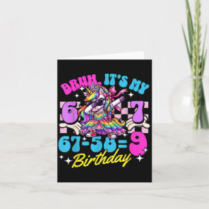 Bruh 67-589 9th Birthday Princess Unicorn Girl Kid Card