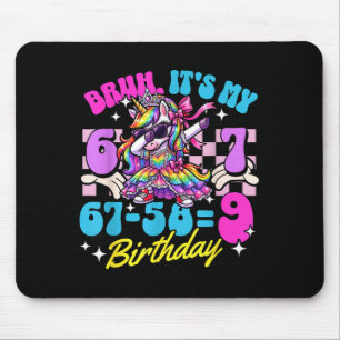Bruh 67-589 9th Birthday Princess Unicorn Girl Kid Mouse Mat