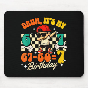 Bruh 67-607 7th Birthday Cool Boy Dabbing Party Mouse Mat