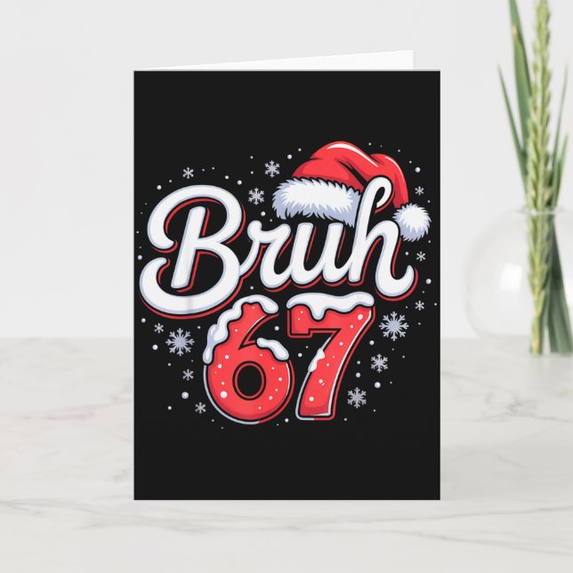 Bruh 67 Boys Christmas Pyjamas Teens Boys Kids Xma Card (Front)