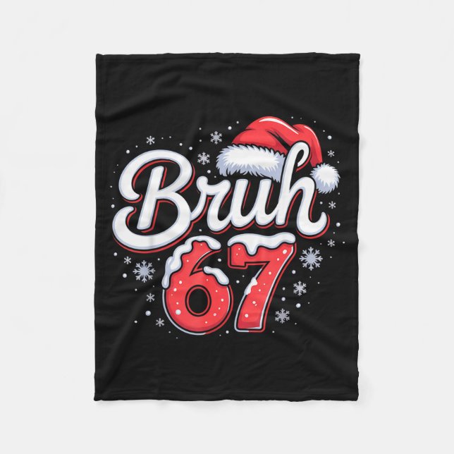 Bruh 67 Boys Christmas Pyjamas Teens Boys Kids Xma Fleece Blanket (Front)