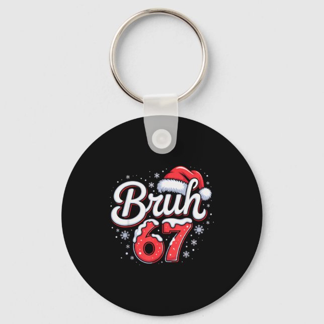 Bruh 67 Boys Christmas Pyjamas Teens Boys Kids Xma Key Ring (Front)
