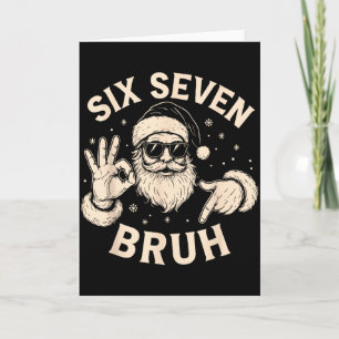 Bruh 67 Christmas Santa Six Seven 6 7 Boys Christm Card