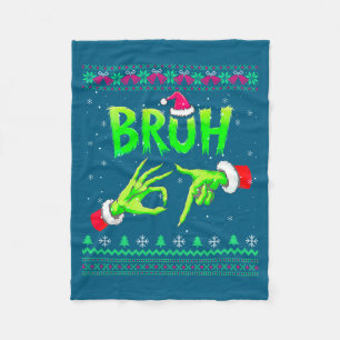 Bruh 67 Christmas Ugly Sweater Six Seven Meme 6 7 Fleece Blanket