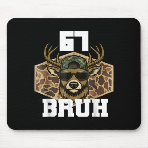 Bruh 67 Deer Funny Deer Hunting Camo Hat Youth Tee Mouse Mat