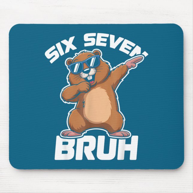 Bruh 67 Funny Groundhog 6-7 Meme Pyjamas Boys Girl Mouse Mat (Front)