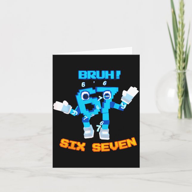 Bruh 67 Funny Six Seven Meme Brainrot Humor Tee  Card (Front)