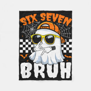 Bruh 67 halloween funny six seven meme brainrot fleece blanket