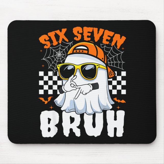 Bruh 67 Halloween Funny Six Seven Meme Brainrot Gh Mouse Mat (Front)