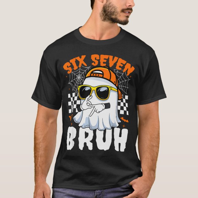 Bruh 67 Halloween Funny Six Seven Meme Brainrot Gh T-Shirt (Front)