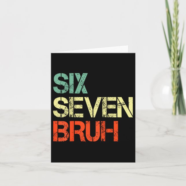 Bruh 67 Meme Funny Number 6 7 Costume Kids Youth B Card (Front)