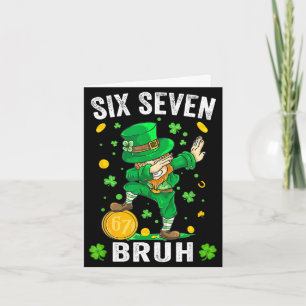 Bruh 67 meme st patrick's day six seven kids boys card