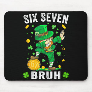 Bruh 67 meme st patrick's day six seven kids boys mouse mat