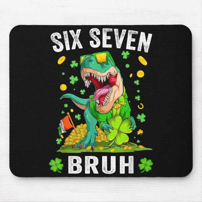 Bruh 67 meme st patrick's day six seven kids men mouse mat (Front)