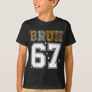 Bruh 67 meme tee six seven kids boys animal print
