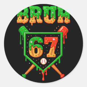 Bruh 67 Sell Christmas Gingerbread Drip Number 67 Classic Round Sticker