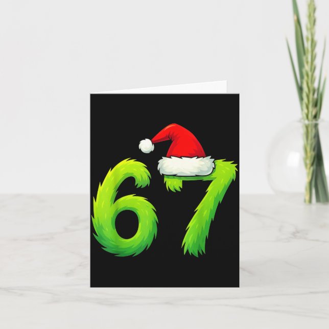 Bruh 67 Six Seven 6 7 Meme Christmas Funny  Card (Front)