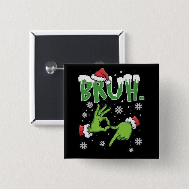 Bruh 67 Six Seven 6 7 Meme Christmas Funny Gen  15 Cm Square Badge (Front & Back)