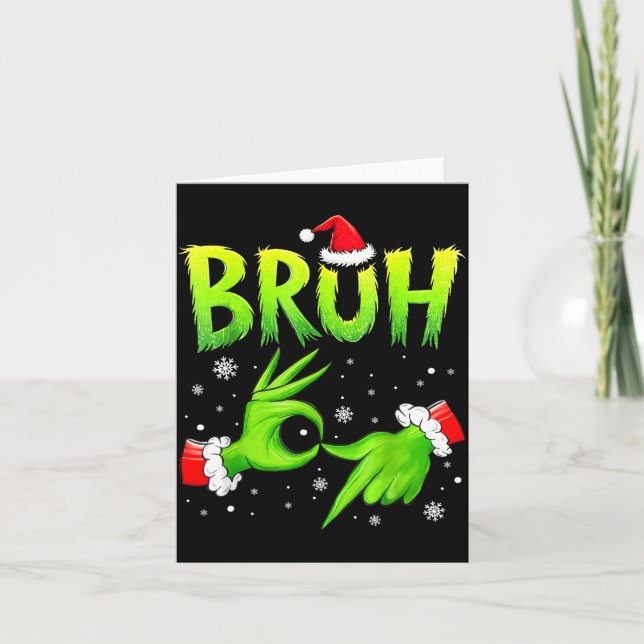 Bruh 67 Six Seven 6 7 Meme Christmas Funny Gen Alp Card (Front)
