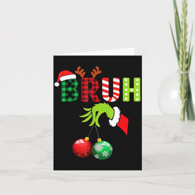 Bruh 67 Six Seven 6 7 Meme Christmas Funny Gen Alp Card (Front)