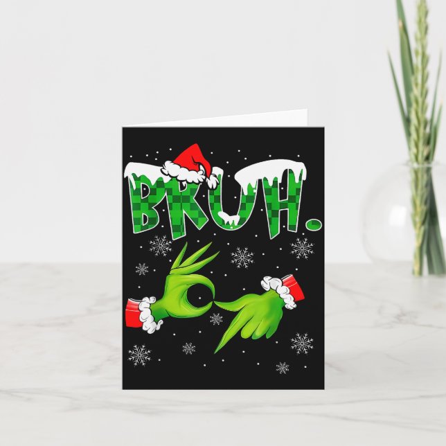 Bruh 67 Six Seven 6 7 Meme Christmas Funny Gen Alp Card (Front)