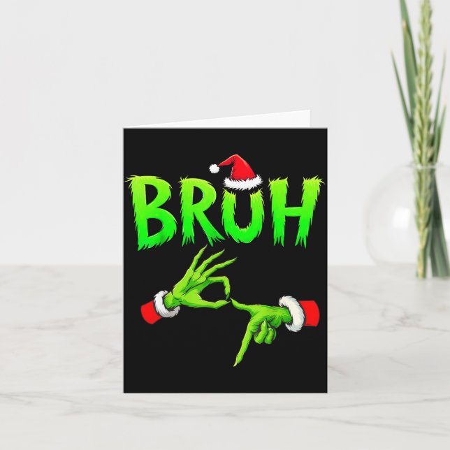 Bruh 67 Six Seven 6 7 Meme Christmas Funny Gen Alp Card (Front)